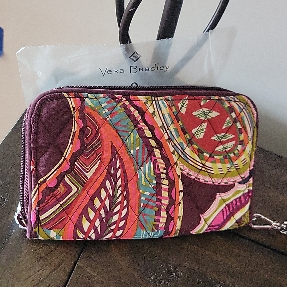 Vera Bradley RFID Front Zip Wristlet (Brown) - Picture 2 of 3